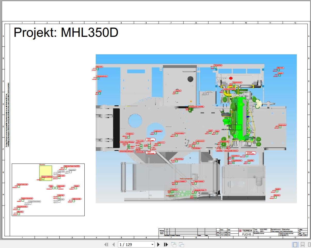 Terex Fuchs Material Handlers MHL350D 2081 Wiring Diagram 6790200173 DE 1