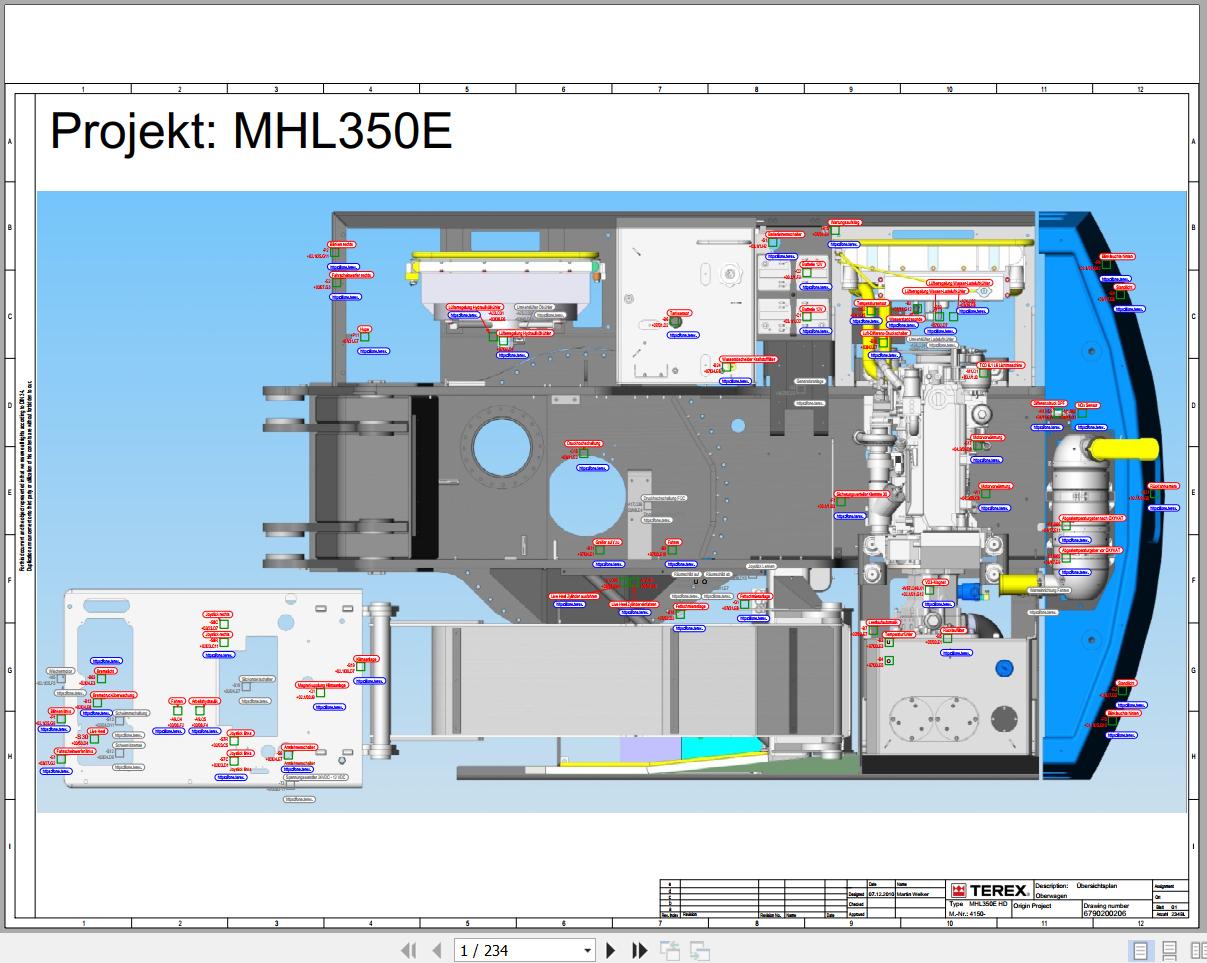 Terex Fuchs Material Handlers MHL350E HD 4150 Wiring Diagram 6790200206 DE 1