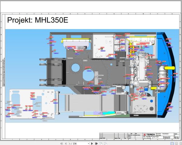 Terex Fuchs Material Handlers MHL350E HD 4198 4288 Wiring Diagram 6790200260 DE 1