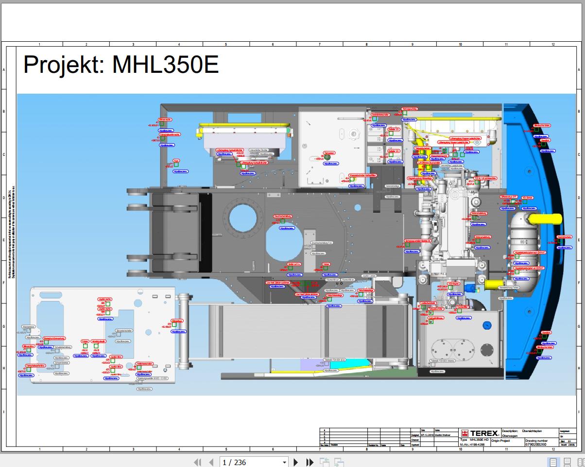 Terex Fuchs Material Handlers MHL350E HD 4198 4288 Wiring Diagram 6790200260 DE 1
