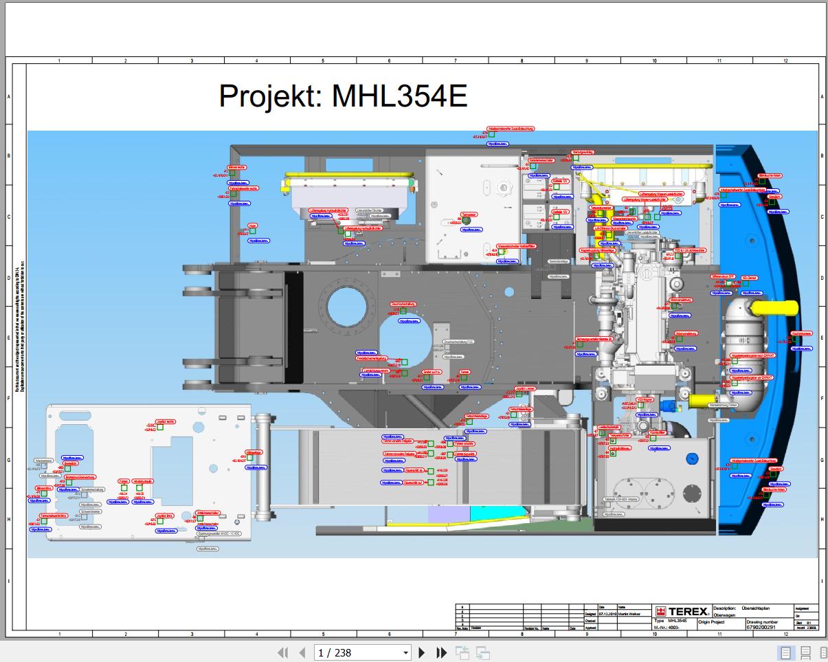 Terex Fuchs Material Handlers MHL354E 4003 Wiring Diagram 6790200291 DE 1