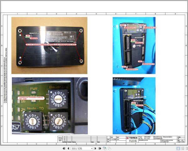 Terex Fuchs Material Handlers MHL355D 011 012 Wiring Diagram 6790200106 DE 3