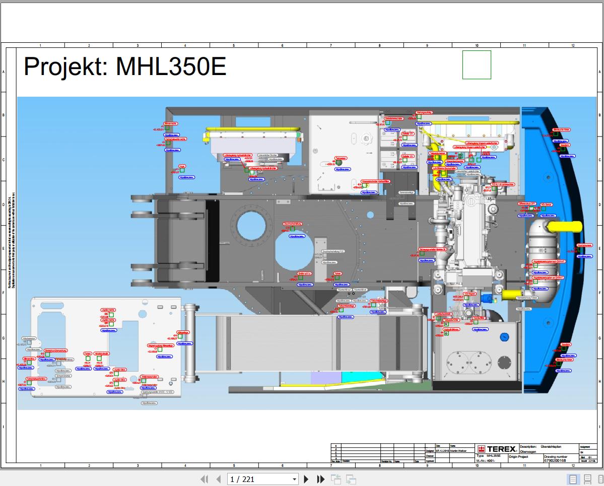 Terex Fuchs Material Handlers MHL355E 4001 Wiring Diagram 6790200168 DE 1