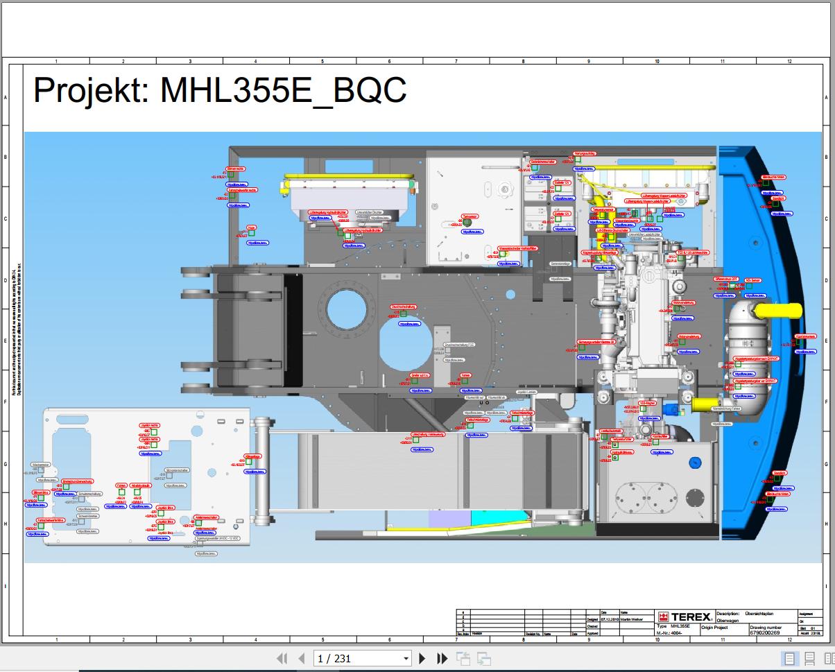 Terex Fuchs Material Handlers MHL355E BQC 4004 Wiring Diagram 6790200269 DE 1