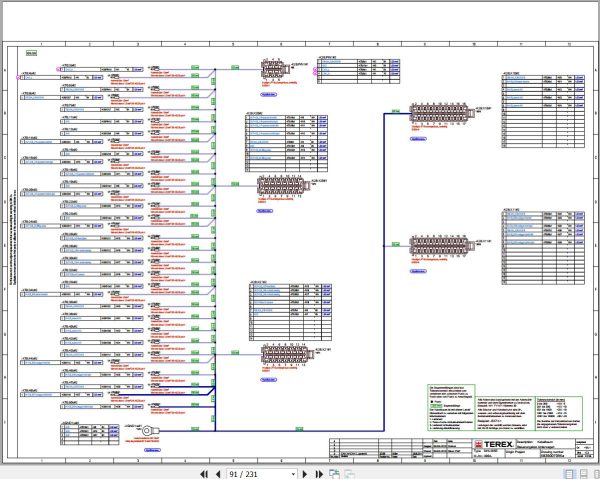 Terex Fuchs Material Handlers MHL355E BQC 4004 Wiring Diagram 6790200269 DE 2