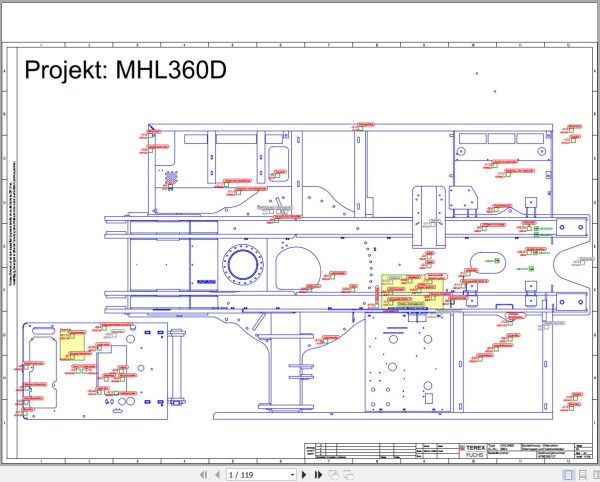 Terex Fuchs Material Handlers MHL360D 0864 Wiring Diagram 6790200127 DE 1