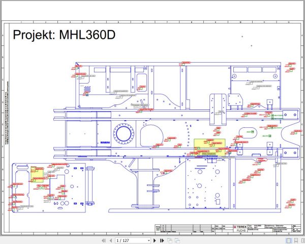 Terex Fuchs Material Handlers MHL360D 0971 Wiring Diagram 6790200158 DE 1