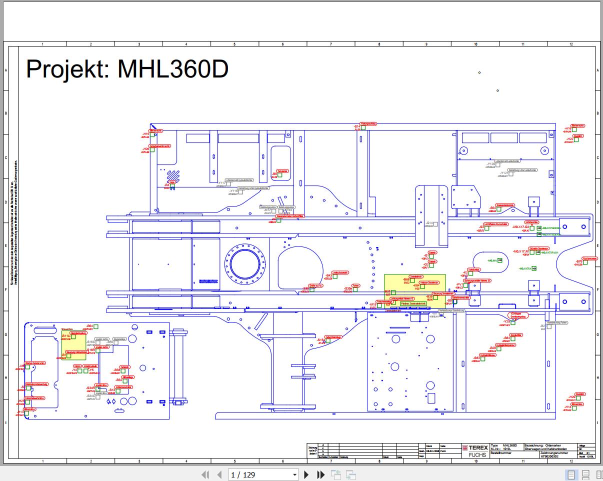 Terex Fuchs Material Handlers MHL360D 1010 Wiring Diagram 6790200320 DE 1