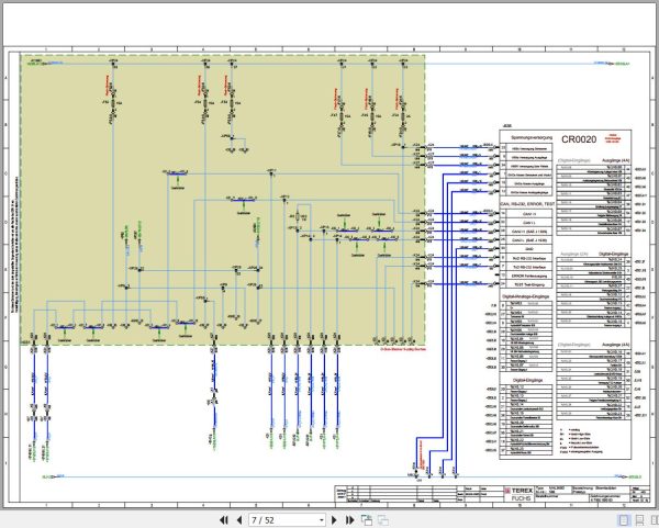 Terex Fuchs Material Handlers MHL360D 560 Wiring Diagram 6790200003 DE 2