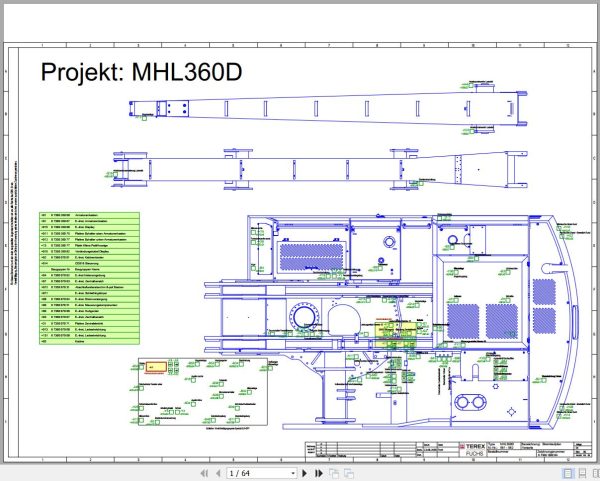 Terex Fuchs Material Handlers MHL360D 561 562 Wiring Diagram 6790200004 DE 1