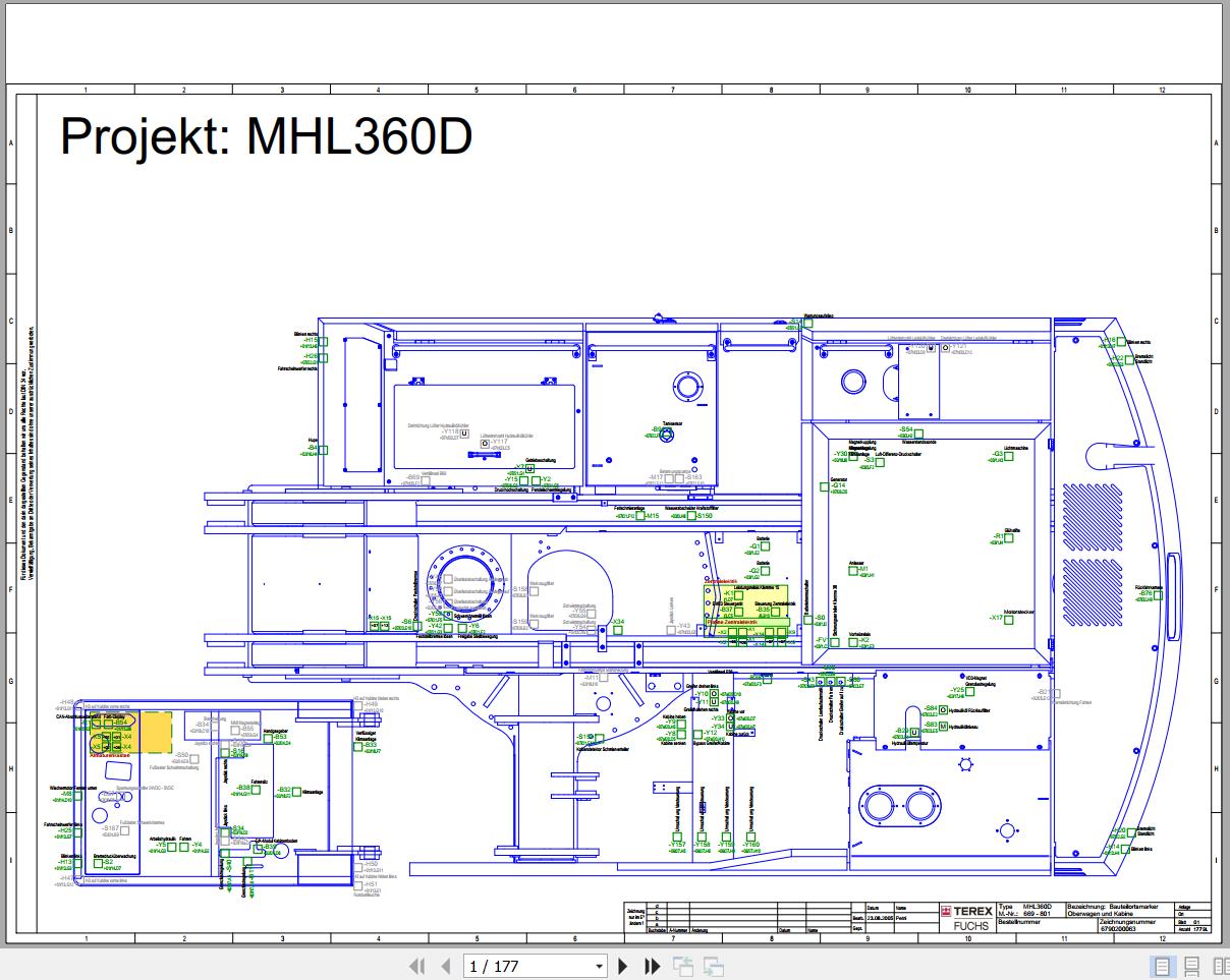 Terex Fuchs Material Handlers MHL360D 669 801 Wiring Diagram 6790200063 DE 1