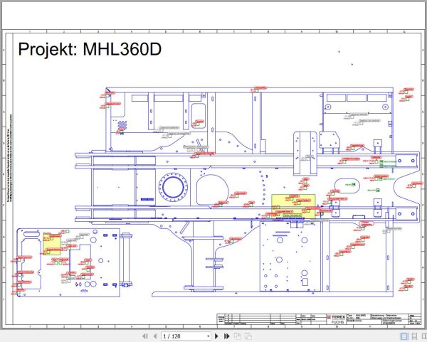 Terex Fuchs Material Handlers MHL360D 860 Wiring Diagram 6790200254 DE 1
