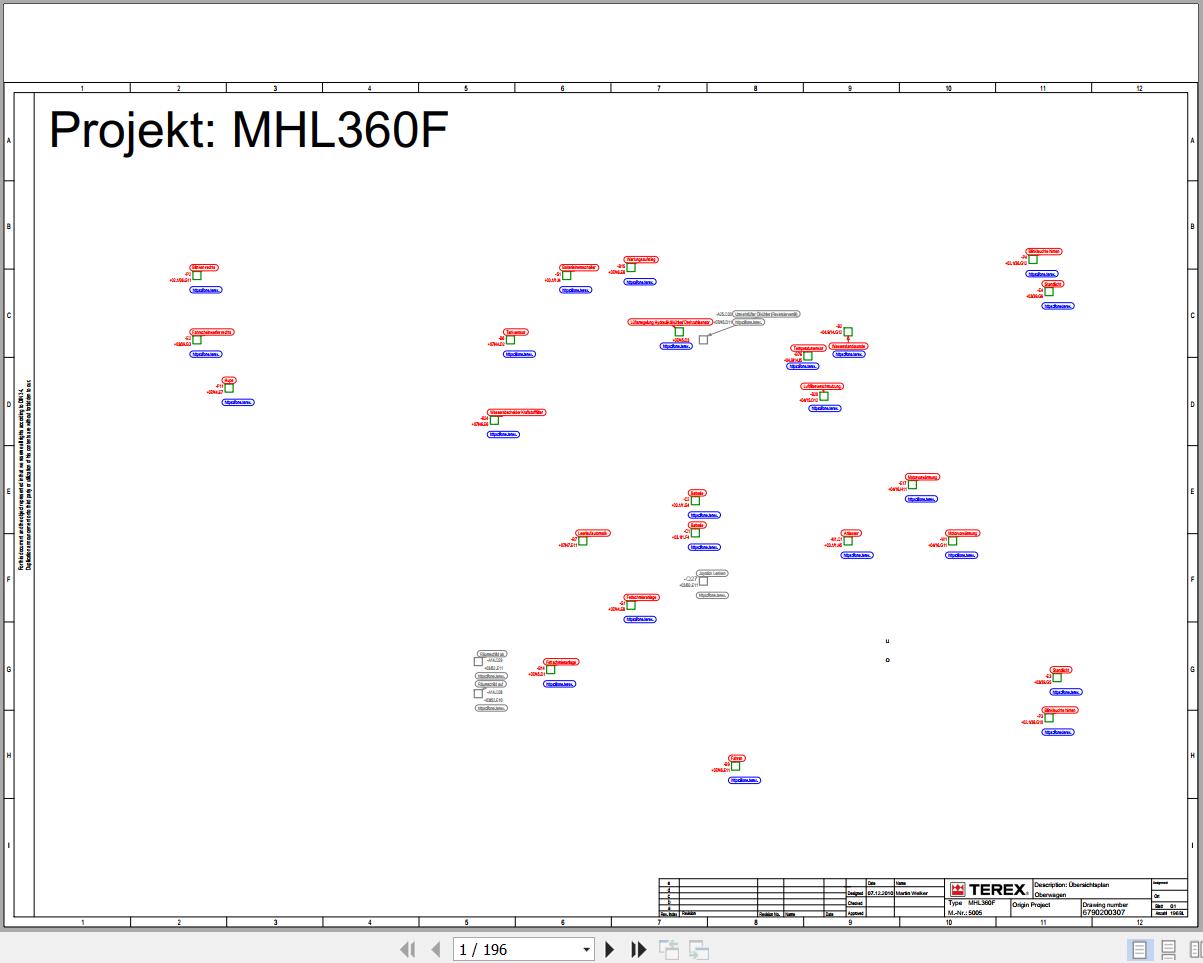 Terex Fuchs Material Handlers MHL360F 5005 Wiring Diagram 6790200307 DE 1
