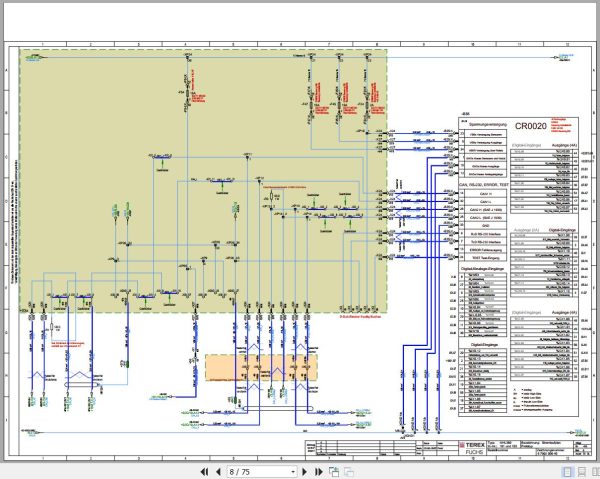 Terex Fuchs Material Handlers MHL380 101 103 Wiring Diagram 6790200040 DE 2