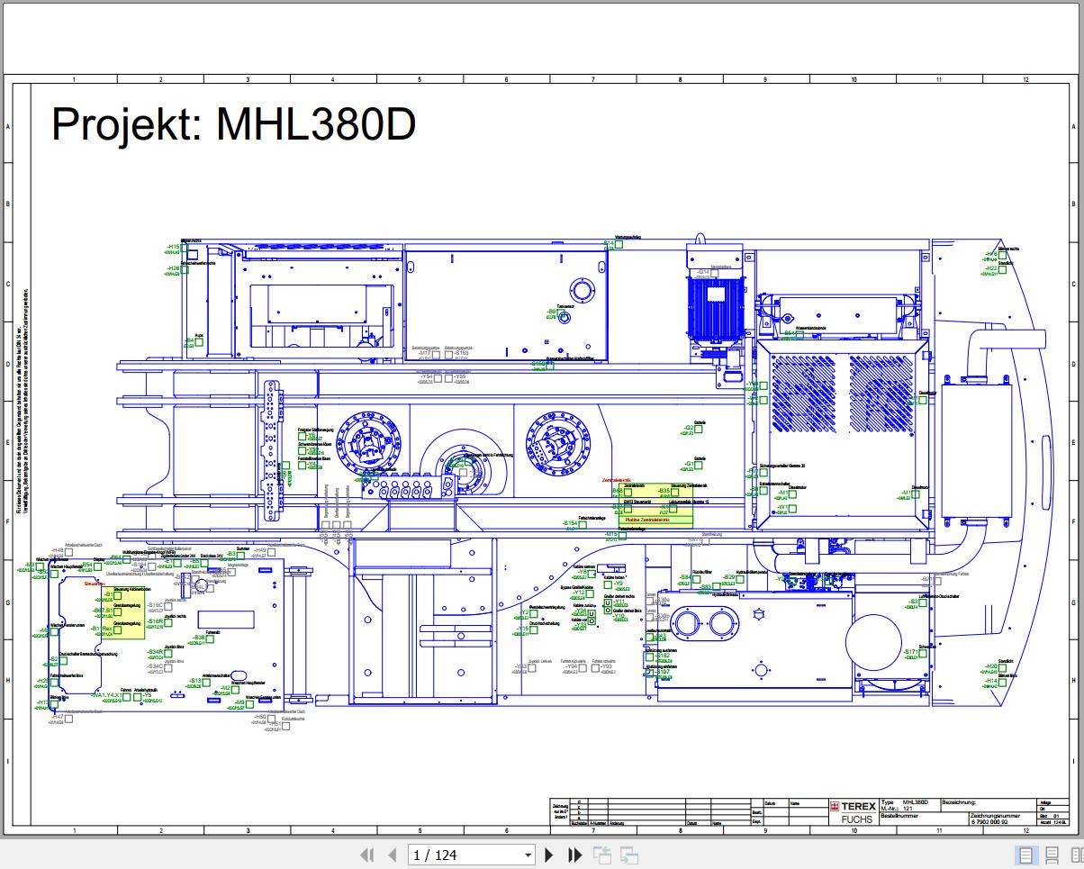 Terex Fuchs Material Handlers MHL380 121 Wiring Diagram 6790200092 DE 1