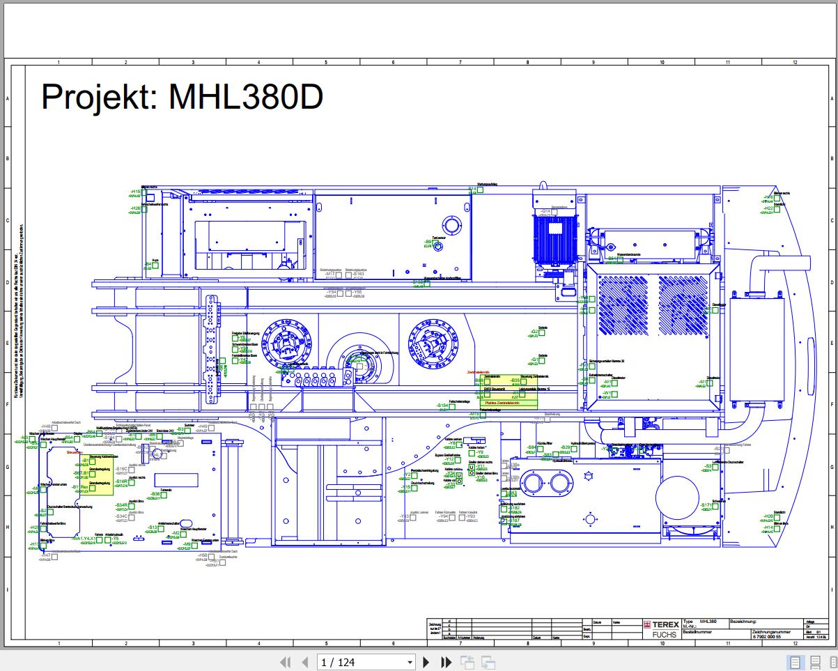Terex Fuchs Material Handlers MHL380 ab 104 Wiring Diagram 6790200055 DE 1