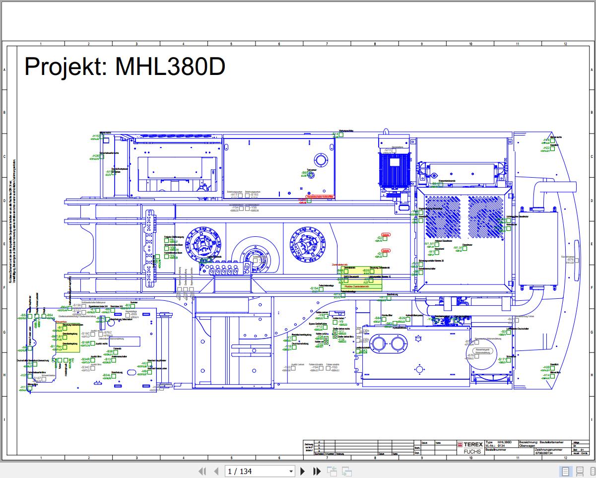 Terex Fuchs Material Handlers MHL380D 0134 Wiring Diagram 6790200134 DE 1