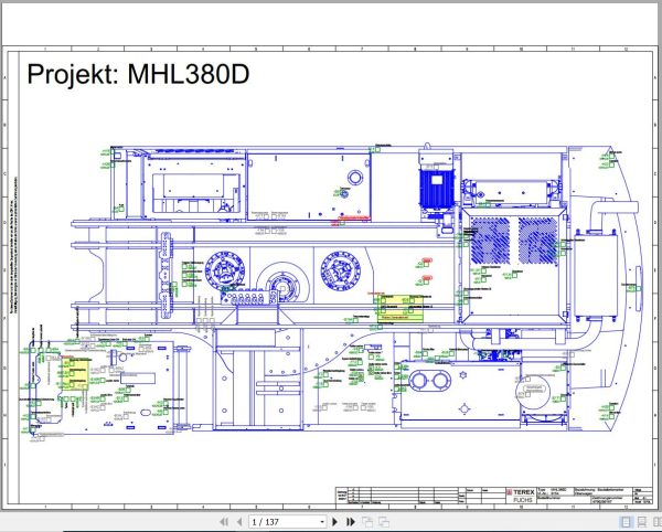 Terex Fuchs Material Handlers MHL380D 0154 Wiring Diagram 6790200187 DE 1