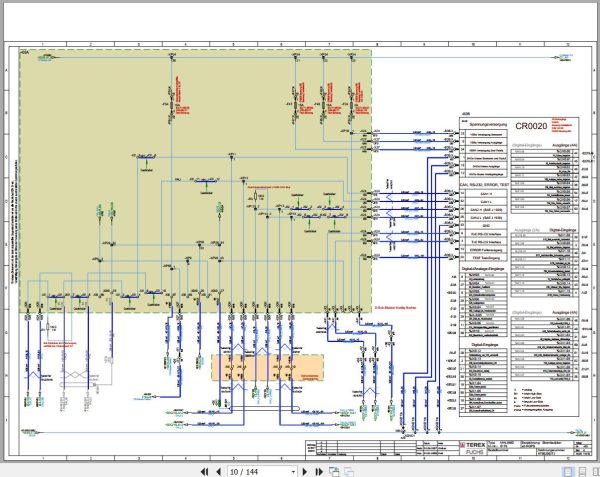 Terex Fuchs Material Handlers MHL380D 0176 Wiring Diagram 6790200272 DE 2