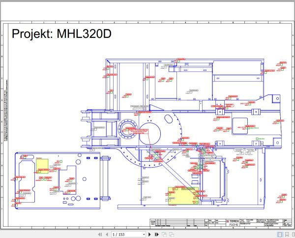 Terex Fuchs Material Handlers MHL380D 1142 Wiring Diagram 6790200125 DE 1