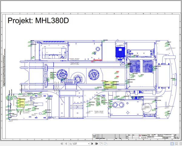 Terex Fuchs Material Handlers MHL380D 123 Wiring Diagram 6790200098 DE 1