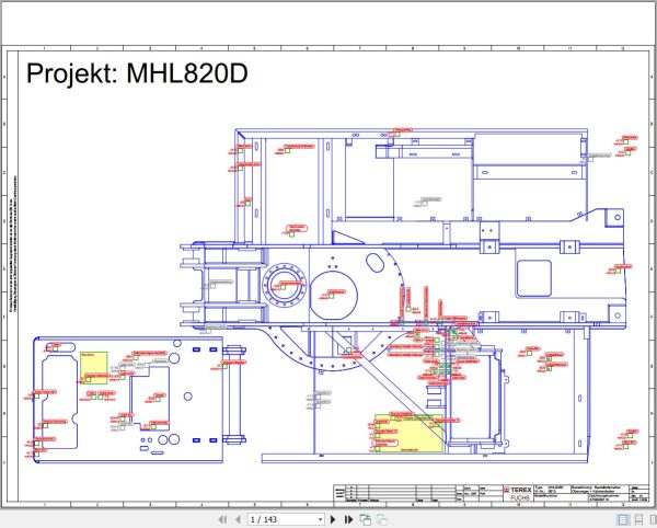 Terex Fuchs Material Handlers MHL820D 0015 Wiring Diagram 6790200116 DE 1