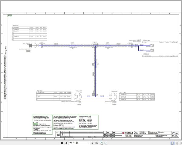 Terex Fuchs Material Handlers MHL820D 0022 0024 Wiring Diagram 6790200183 DE 2