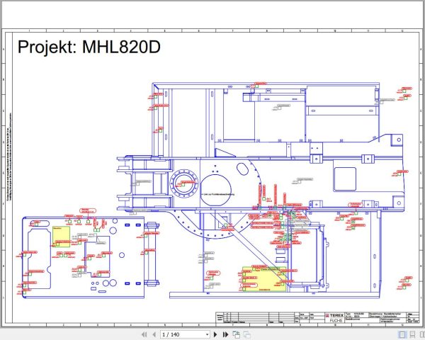 Terex Fuchs Material Handlers MHL820D 0029 Wiring Diagram 6790200282 DE 1