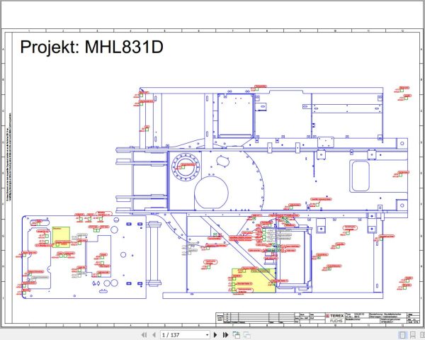 Terex Fuchs Material Handlers MHL831D 0015 Wiring Diagram 6790200329 DE 1