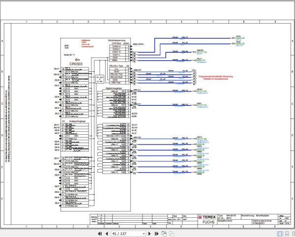 Terex Fuchs Material Handlers MHL831D 0015 Wiring Diagram 6790200329 DE 2