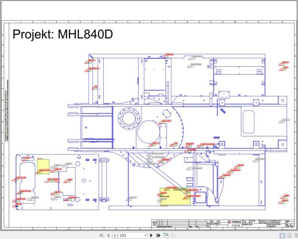 Terex Fuchs Material Handlers MHL840D 0015 Wiring Diagram 6790200243 DE 1