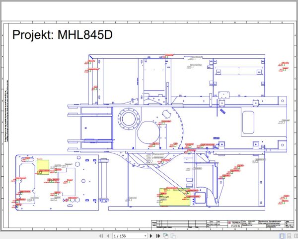Terex Fuchs Material Handlers MHL845D 0011 Wiring Diagram 6790200346 DE 1