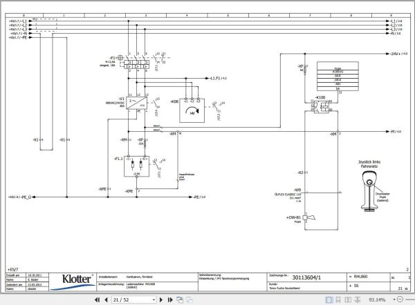 Terex Fuchs Material Handlers RHL860 Wiring Diagram 30113604 1 DE 2