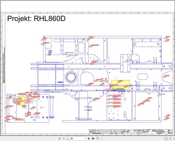 Terex Fuchs Material Handlers RHL860D 0019 Wiring Diagram 6790200186 DE 1
