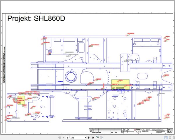 Terex Fuchs Material Handlers SHL860D 0022 Wiring Diagram 6790200270 DE 1