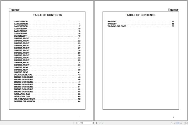 Tigercat Feller Buncher 724E Parts Catalog 1
