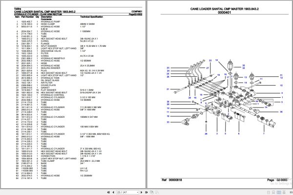 Valtra Cane Loader Santal CMP Master Parts Catalog CCMPM01 3