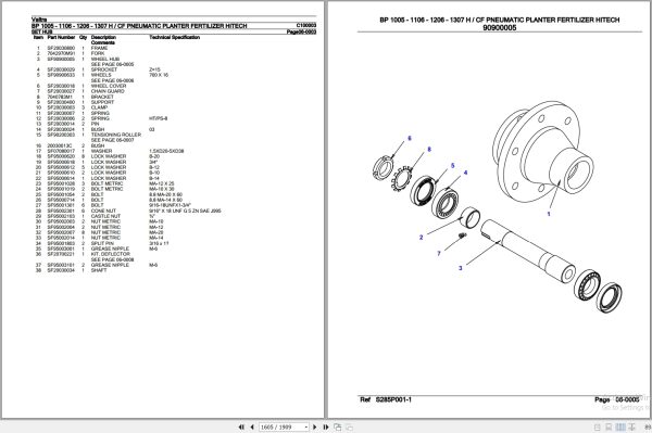 Valtra Fertilizer BP1005 to BP1307 H CF Parts Catalog C100003 3