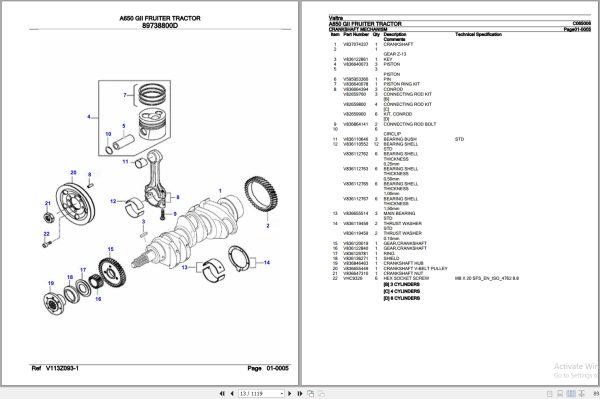 Valtra Fruiter Tractor A650 GII Parts Catalog C065006 2