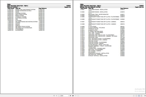 Valtra Fruiter Tractor A83F Parts Catalog C008301 1