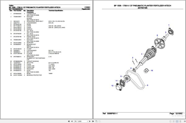 Valtra Planter Fertilizer BP1508 BP1708 H CF Parts Catalog C150001 2