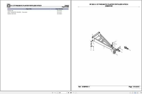 Valtra Planter Fertilizer BP603 H CF Parts Catalog C060303 1