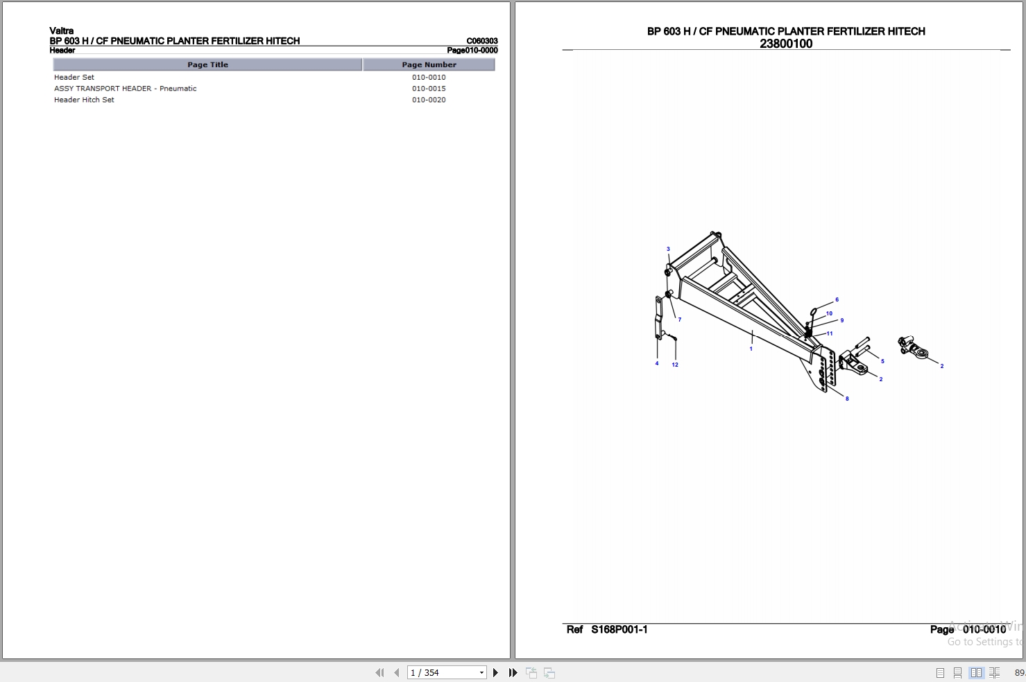 Valtra Planter Fertilizer BP603 H CF Parts Catalog C060303 1