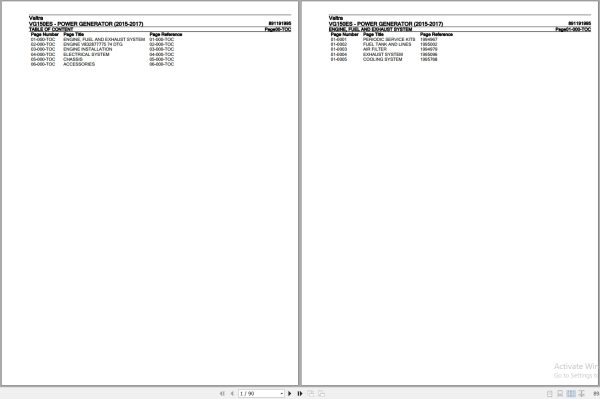 Valtra Power Generator VG150ES Parts Catalog 891191995 2015 2017 1