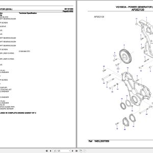 Valtra Power Generator VG150OA Parts Catalog 891191955 2018 2