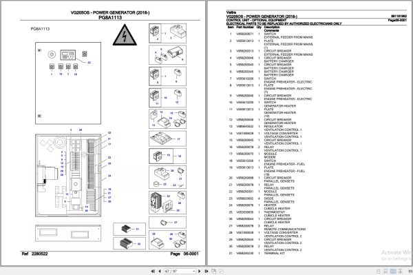 Valtra Power Generator VG205OS Parts Catalog 891191962 2018 3