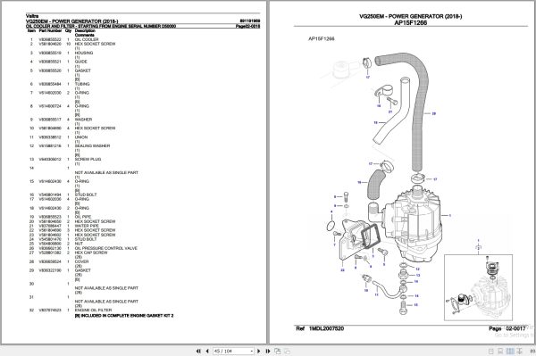 Valtra Power Generator VG250EM Parts Catalog 891191969 2018 3