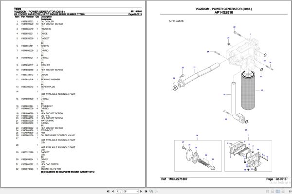 Valtra Power Generator VG250OM Parts Catalog 891191966 2018 3