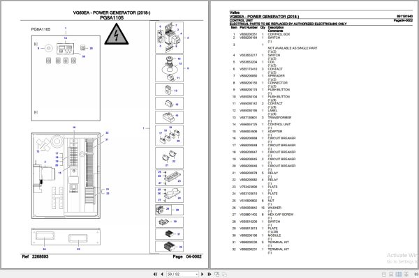 Valtra Power Generator VG60EA Parts Catalog 891191940 2018 3