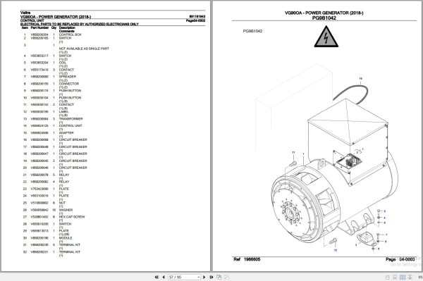 Valtra Power Generator VG90OA Parts Catalog 891191943 2018 3